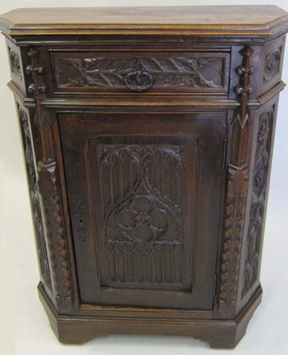 french antique small gothic cabinet