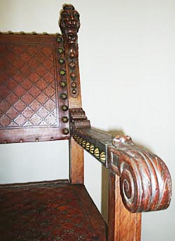 4130-armrest antique bench