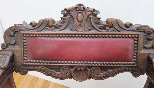 top of antique carved chair
