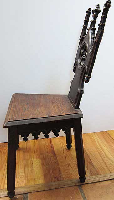 side view of gothic chair
