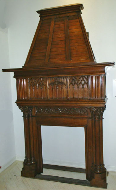 french antique Gothic Fireplace (Mantel)