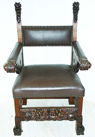 french renaissance throne chair with dolphins