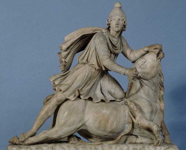 statue of Mithras with Phrygian Cap