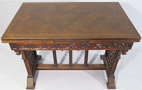 5209-antique table parquet top