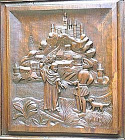 3091-detail of figures in front of hilltop on breton cabinet