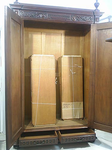 3092-interior of antique armoire renaissance style