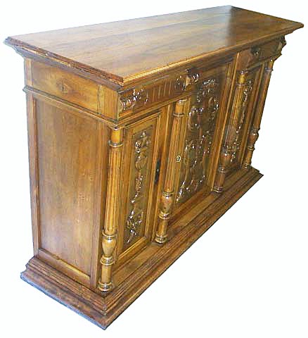 3094-angle view of french antique cabinet