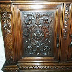 3307-carving antique credenza