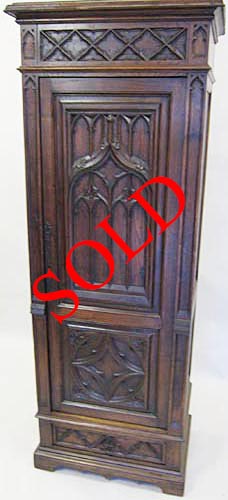 french antique cabinet half-armoire or homme-debout bonnetiere