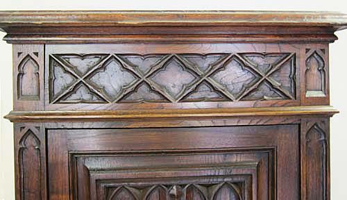 4191-top of gothic cabinet with arches and tracery