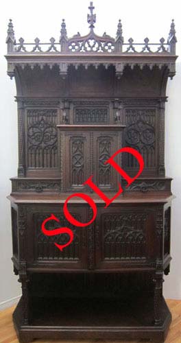 gothic cabinet with guard dogs