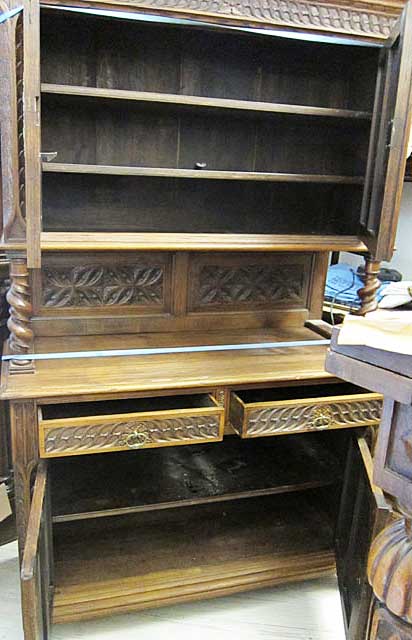 interior of chestnut cabinet