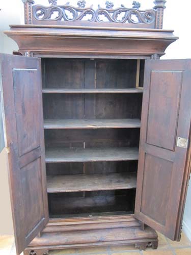 5125-interior of chestnut armoire