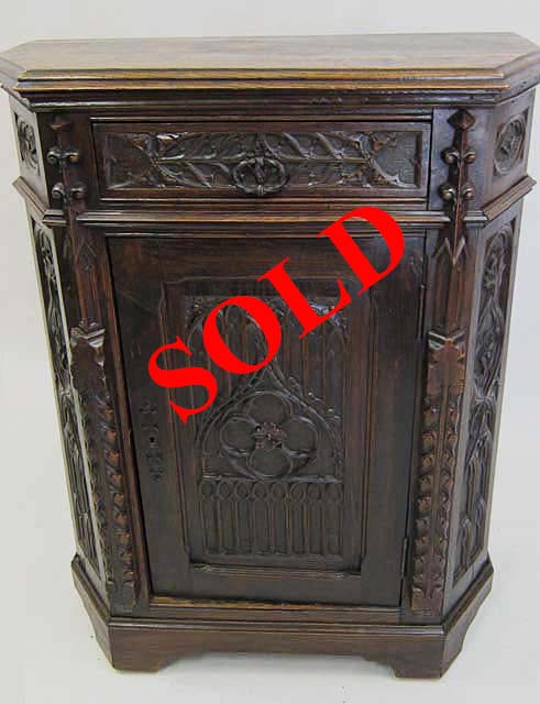 french antique small gothic cabinet