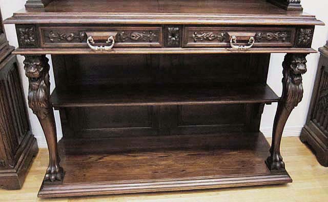 5183a-base of cabinet with lion supports