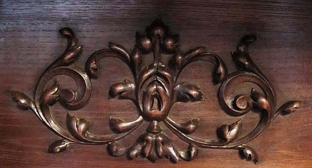 5183a-applique ornament on antique cabinet