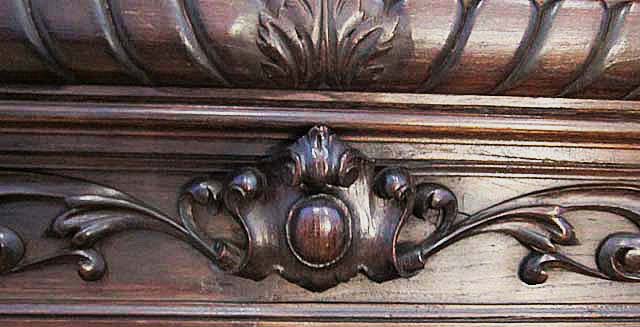 5183a-detail of upper central part of antique cabinet