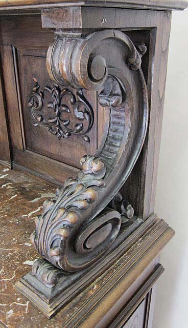 5183b-acanthus scroll work on french antique cabinet
