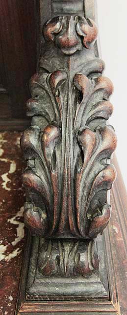 5183b-detail of acanthus leaf on french antique cabinet