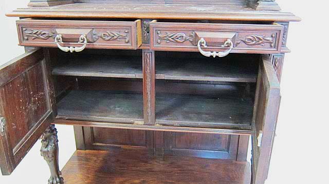 5183b-interior of antique dessert cabinet