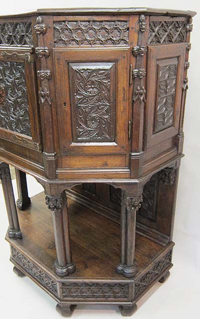 5185-pinwheel motif on gothic cabinet