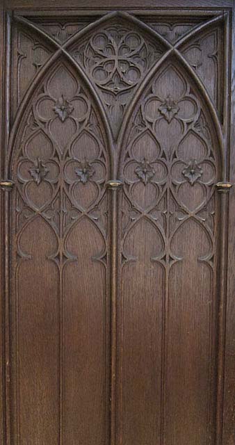 5193-gothic arches on antique armoire