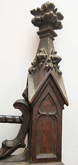 5193-flamboyant finial atop gothic armoire