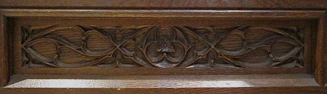 5193-gothic tracery on antique armoire