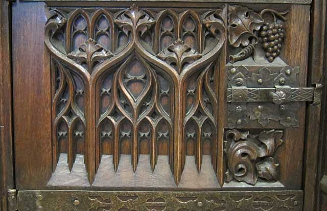 5197-left door of french gothic cabinet