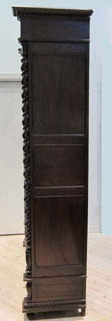 5205-side view of antique armoire with wine theme