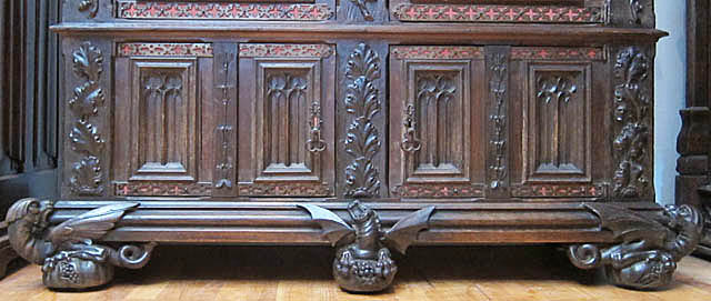 5216-cabinet base with carved basilisks