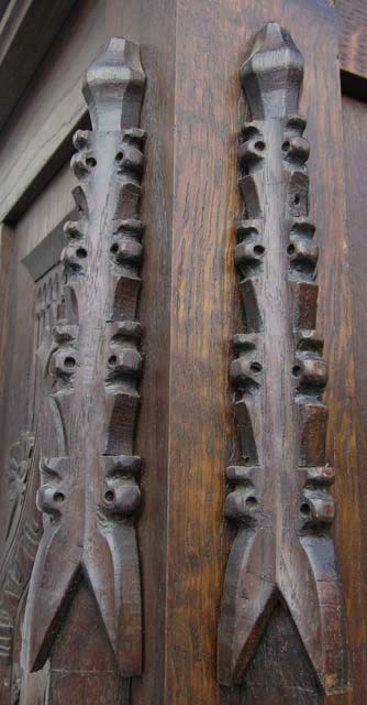 spires on gothic armoire