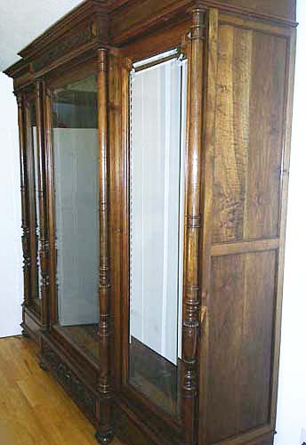 9225-antique bookcase with glass doors and interior lighting