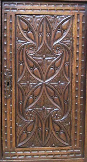 9452-gothic tracery on cabinet