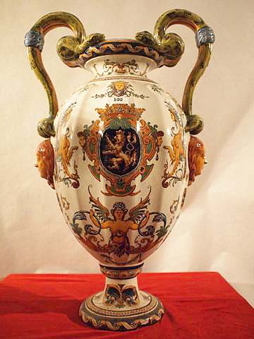 Gien Vase with Snake Handles from auction