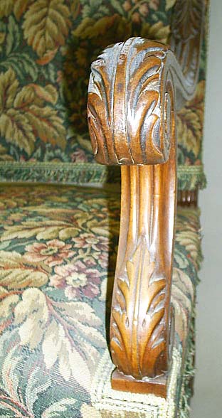 3105-armrest of acanthus carving