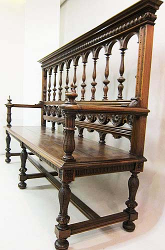 3112-solid walnut antique bench