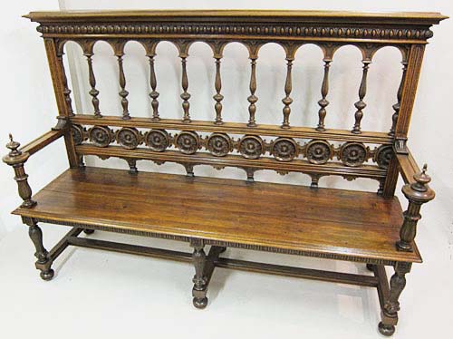 french antique bench renaissance style walnut