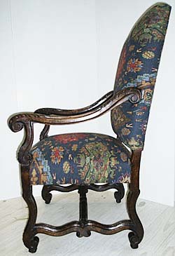 3222a-side view of louis xiv chair ralph lauren fabric