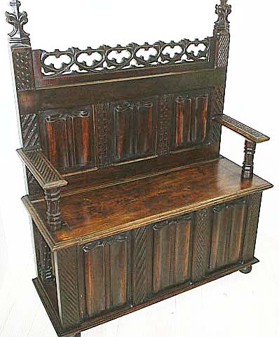french antique gothic bench