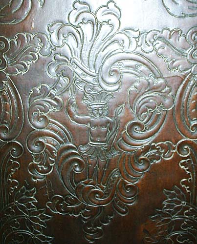 4129-detail of brazilian indian leather dining chair