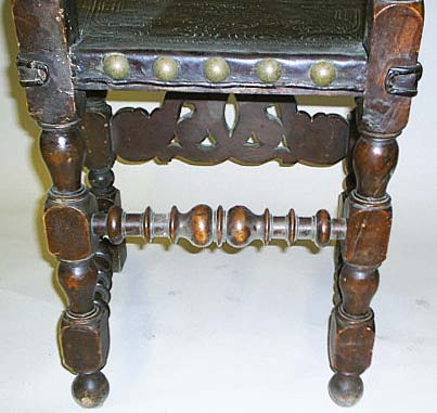 4129-back of base of leather dining chair