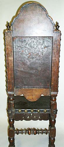 4129-reverse side of high-backed leather dining chair