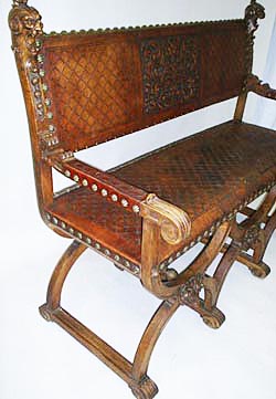 4130-side view of leather bench