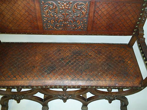 4130-leather seat bench