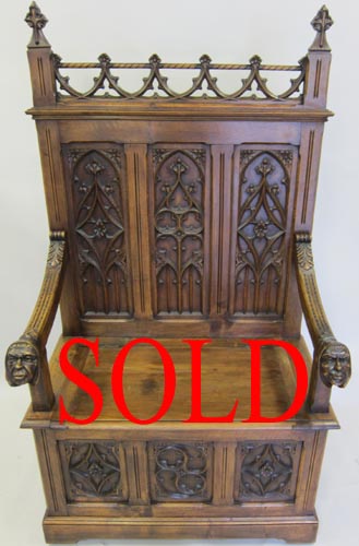 french antique gothic bench walnut sold