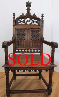 French Gothic antique armchair sold