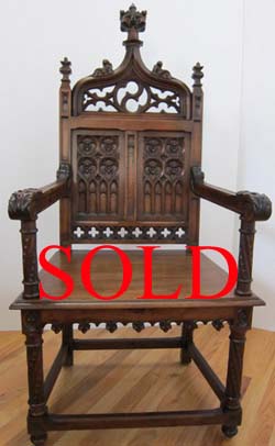 gothic walnut armchair