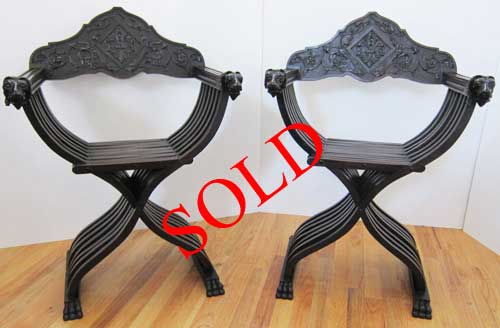 french antique savonarola chairs sold