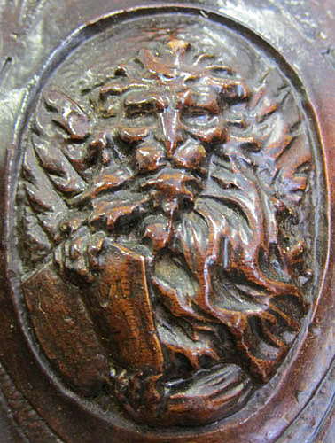 4193-lion carved relief armchair